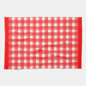 Rood Witte Retro Schotse Ruit Patroon Theedoek (Horizontaal)