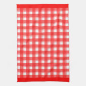 Rood Witte Retro Schotse Ruit Patroon Theedoek (Verticaal)