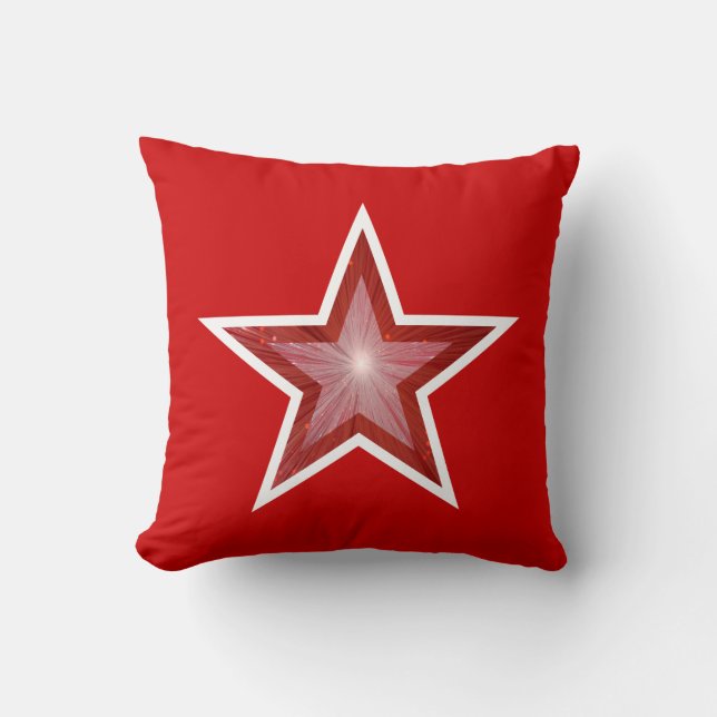 Rood witte rode sterren kussen (Voorkant)