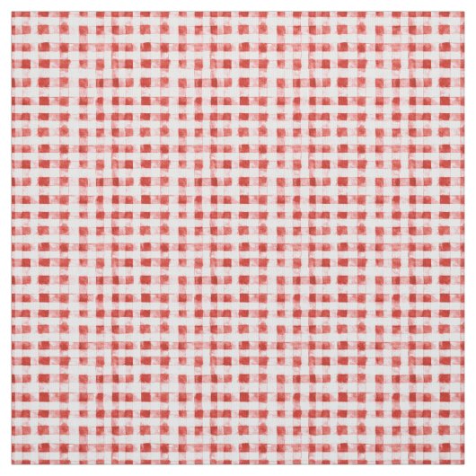 Rood Witte Ruit Strepen Stof (Swatch)
