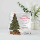 Rood-witte ruitenboom feestelijk kerstfeest kaart (Staand voorkant)