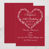 Rood & Witte Sierhart Valentijnskaarten Kaart (Voorkant / Achterkant)