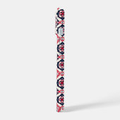 Rood Witte Slavisch Patroon iPhone 15 Case (Linkerkant)