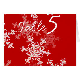 Rood Witte Sneeuwvlok Kerst Huwelijk Tafel Nummer