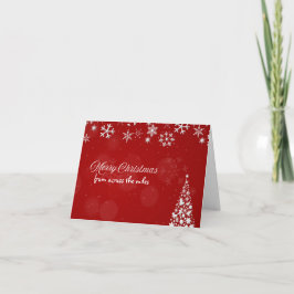 Rood & Witte Sneeuwvlok Kerstkaart - Van Veraf Feestdagen Kaart