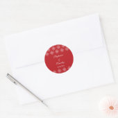 Rood + witte sneeuwvlokken winter bruiloft sticker (Envelop)
