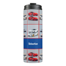 Rood & Witte Sportieve Sportauto Enthousiastelinge Thermosbeker