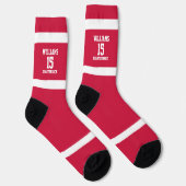 Rood-Witte Sportspeler Sokken (Rechts)