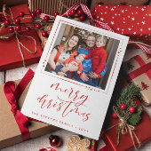 Rood & witte sterren 2 Foto's Zure kerst Feestdagenkaart