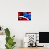 Rood Witte sterren en Fireworks Canvas afdrukken Poster (Thuiskantoor)