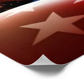 Rood Witte sterren en Fireworks Canvas afdrukken Poster (Hoek)