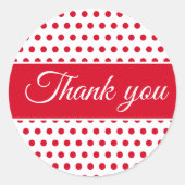 Rood witte stippen minimaal ronde sticker (Voorkant)