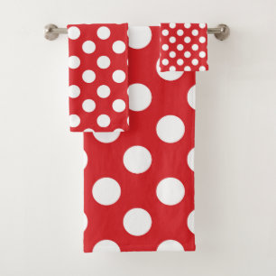 Rood & Witte Stippen Stip Bad Handdoek