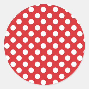 Rood & Witte Stippen Verjaardagsfeestje Ronde Sticker