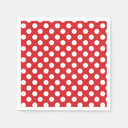 Rood & Witte Stippen Verjaardagsfeestje Servet (Voorkant)