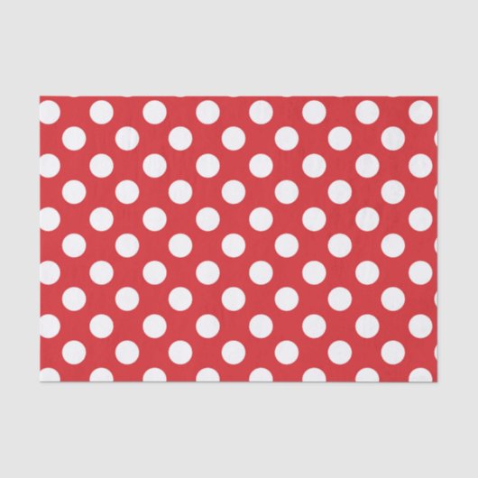 Rood & Witte Stippen Verjaardagsfeestje Tissuepapier (Voorkant)