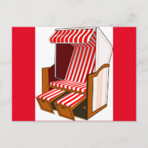 Rood & Witte Strandstoel Thema Ansichtkaart
