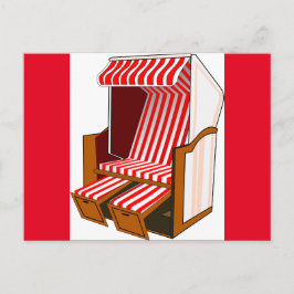 Rood & Witte Strandstoel Thema Ansichtkaart Briefkaart