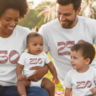 Rood Witte Streep Blauwe Sterren Amerika 250 Verja T-shirt