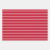 Rood witte streep kronkelende lijnen Kerstmis Inpakpapier Vel (Voorkant)