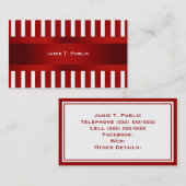 Rood & Witte Streep, Rood Lint Visitekaartje (Voorkant / Achterkant)