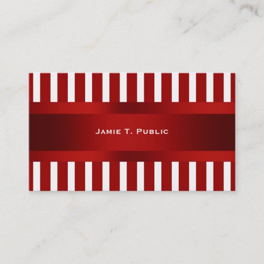 Rood & Witte Streep, Rood Lint Visitekaartje (Voorkant)