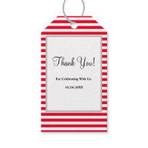 Rood/witte strepen CadeauLabels