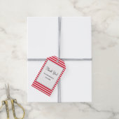 Rood/witte strepen CadeauLabels (Met Touw)