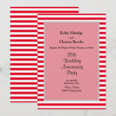 Rood/witte strepen Jubileum Kaart (Voorkant / Achterkant)