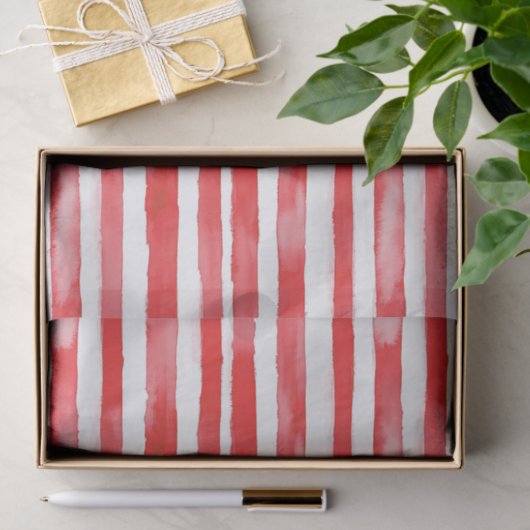 Rood Witte Strepen Kerstmis Tissuepapier (Geschenk)