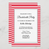 Rood/witte strepen met omhuld bachelorette kaart (Voorkant / Achterkant)