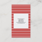 Rood witte strepen minimalistisch modern platte cr visitekaartje (Achterkant)