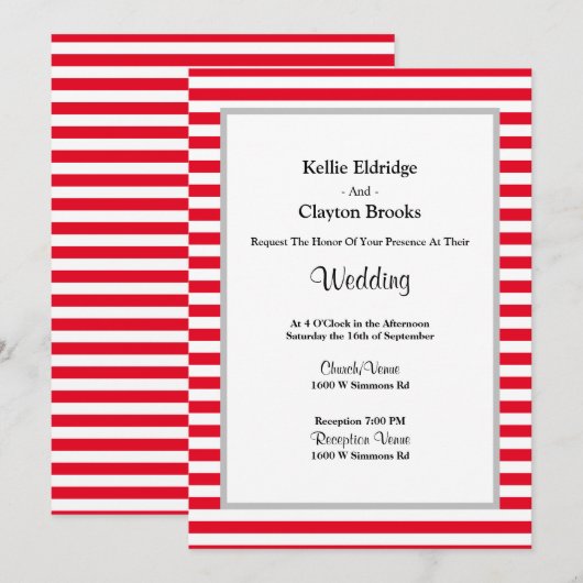 Rood/witte strepen omwoeld kaart (Voorkant / Achterkant)