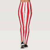 Rood & Witte Strepen Pirate Halloween Kostuum Leggings (Achterkant)