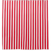 Rood/witte strepen — Shower Curtain Douchegordijn (Voorkant)