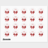 Rood witte strik Quinceanera Ronde Sticker (Vel)