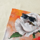 Rood-witte tapijthanddoek strandlaken (In situ)