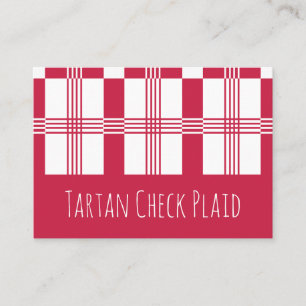 Rood Witte Tartan Gekruist Geruit Strepen Visitekaartje