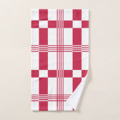 Rood Witte Tartan Geruite Plaid  Bad Handdoek (Handdoek)