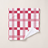 Rood Witte Tartan Geruite Plaid  Bad Handdoek (Wasdoekje)