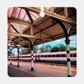 Rood-witte trein metalen ornament (Achterkant)