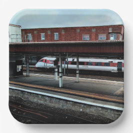 Rood-witte trein papieren bordje