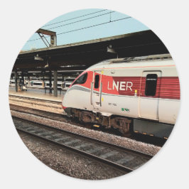 Rood-witte trein ronde sticker