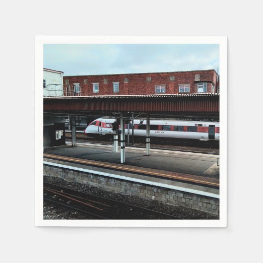 Rood-witte trein servet (Voorkant)