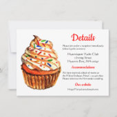 Rood Witte Trouwrichting, Details Cupcake Kaart (Voorkant)