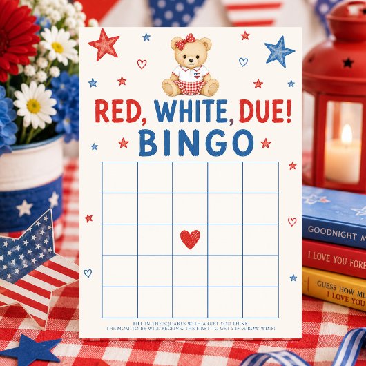 Rood Witte Verwachte Bingo Spel Kaart