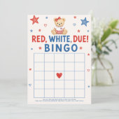 Rood Witte Verwachte Bingo Spel Kaart (Staand voorkant)