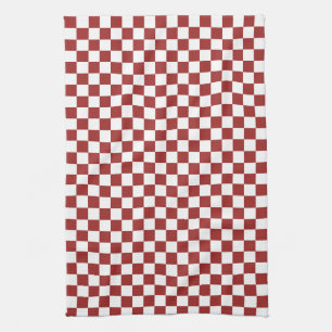 Rood witte vierkantjes theedoek