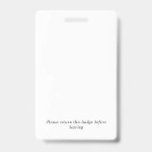 Rood Witte Voeg uw logo toe Barcodeloper Bezoeker Badge (Achterkant)