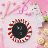 Rood & Witte Whimsical Fun Strepen Feest Papieren Bordje (Feest)